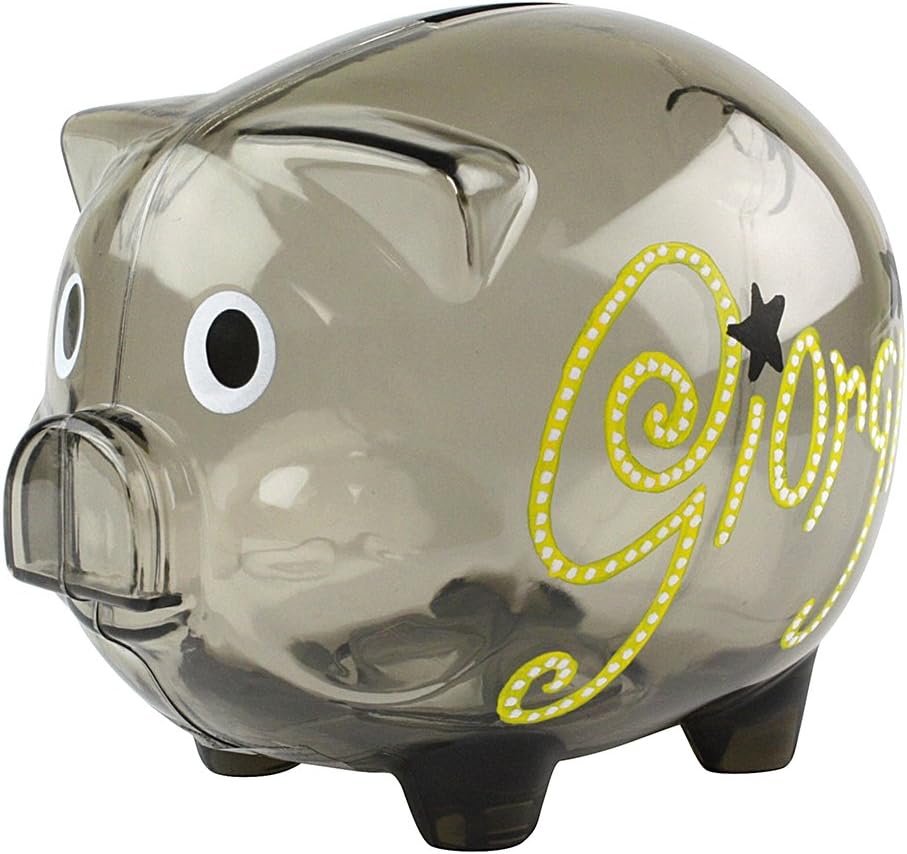 eBuyGB Personalized Transparent Plastic Piggy Bank