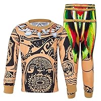 AmzBarley Moana Maui Costume for Boys Pajamas Sets Pjs for Kids Outfit Age 8-9 Years Size 8