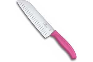 Victorinox Swiss Classic Santoku. 17cm Blade Length. Pink Handle