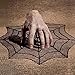 PartyTalk Halloween Spider Web Table Topper, 30-Inch Round Black Lace Tablecloth for Scary Movie Night Halloween Decorations