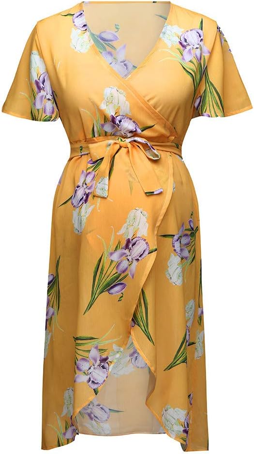 Maternity Dress,JoyJay Women Short Sleeve Pregnant Maternity Dress Floral Print Sundress Sexy Beachwear
