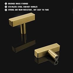 goldenwarm 5Pack Brushed Brass Cabinet Knobs