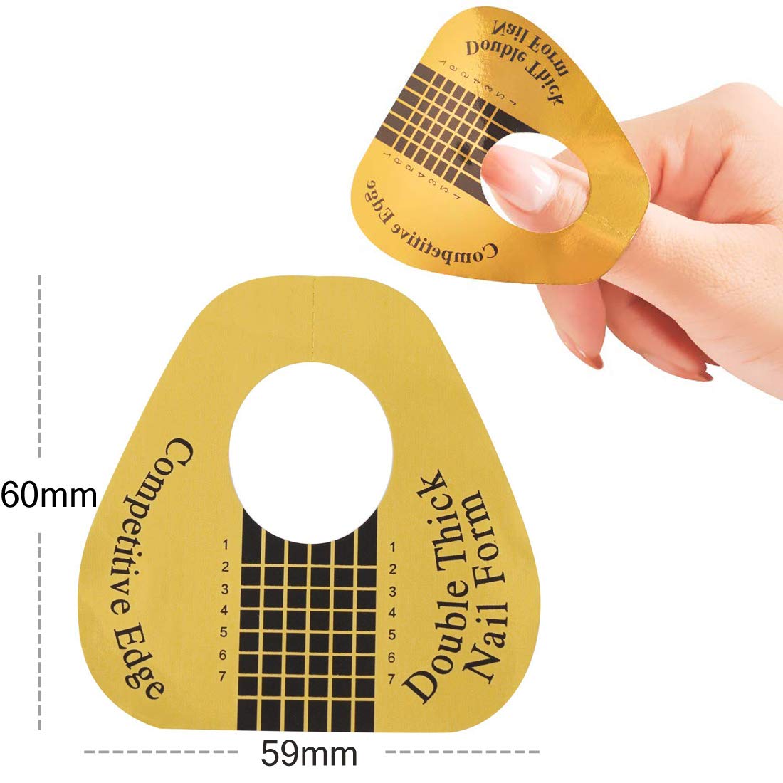 KINGMAS 100 Pcs Nail Art Form Guide Sticker, Horseshoe-Shaped Nail Stickers Art Acrylic Nail Gel Nail Extention Tips - Image 4