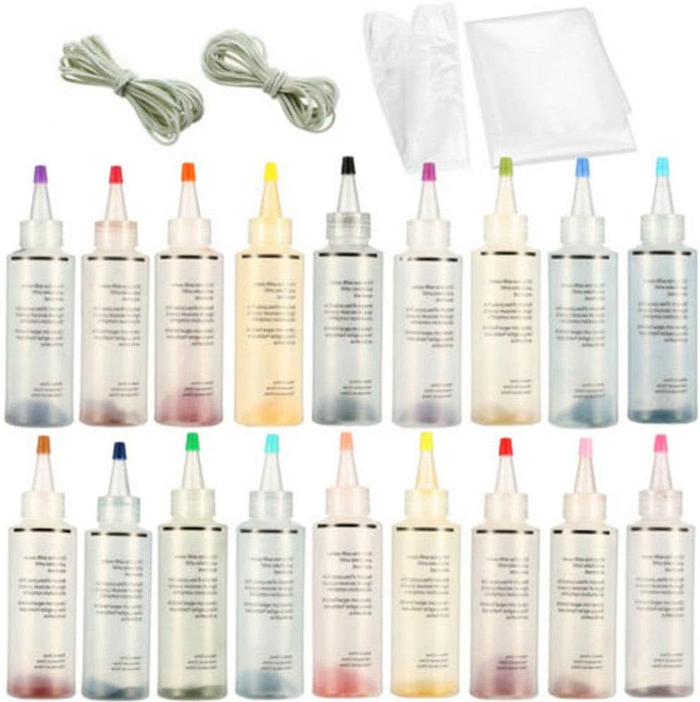 Tie Dye Kit, 18pcs/5pcs One Step Tie Dye Kit, Colorful Shirt Fabric Dye, Fabric Textile Paints, with Gloves, for Kids and Adults Fashion DIY Craft