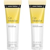 John Frieda Go Blonder Lightening Shampoo &amp; Conditioner Set, 2 Pack | Gradually Lightens Blonde Hair, Color-Treated Safe, Citrus Botanical Blend, Paraben-Free, 2-Piece Set