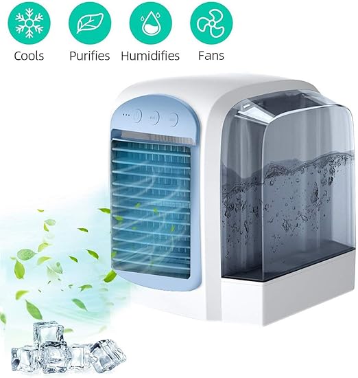 Relubby Refrigerador Humidificador Purificador De Aire, 3 En 1 ...