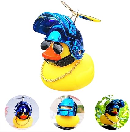 Amazon Com Wonuu Rubber Duck Toy Car Ornaments Yellow Duck Car Dashboard Decorations With Propeller Helmet For Adults Women Men Toys Games