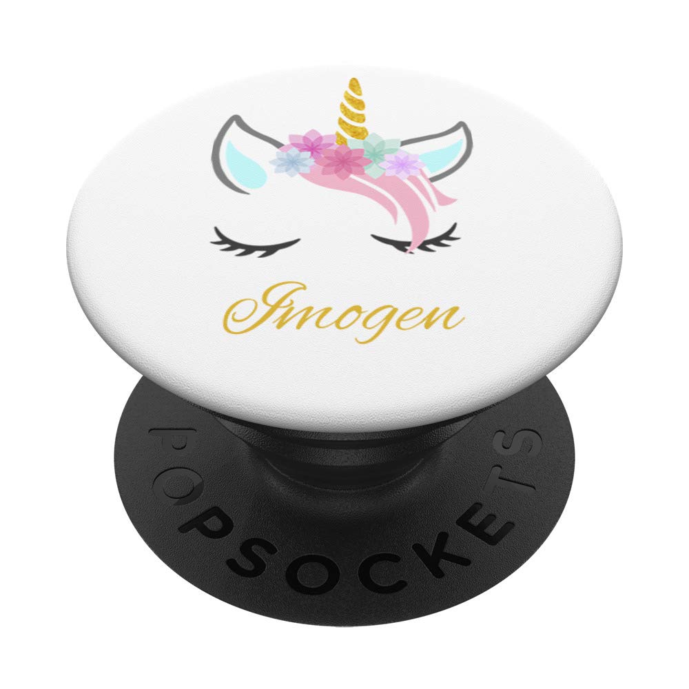 Imogen Name Gift - Personalised Cat Unicorn PopSockets Grip and Stand for Phones and Tablets