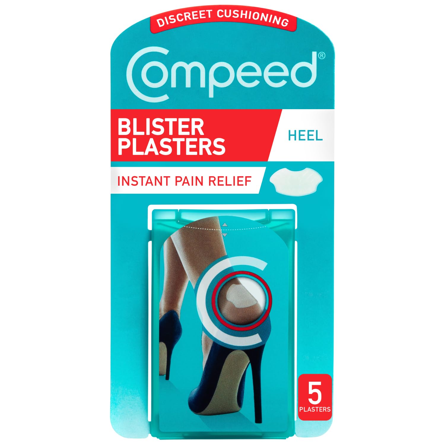Compeed High Heel Blister Plasters for Feet 5 Pack - Hydrocolloid Foot Treatment - Heal Fast
