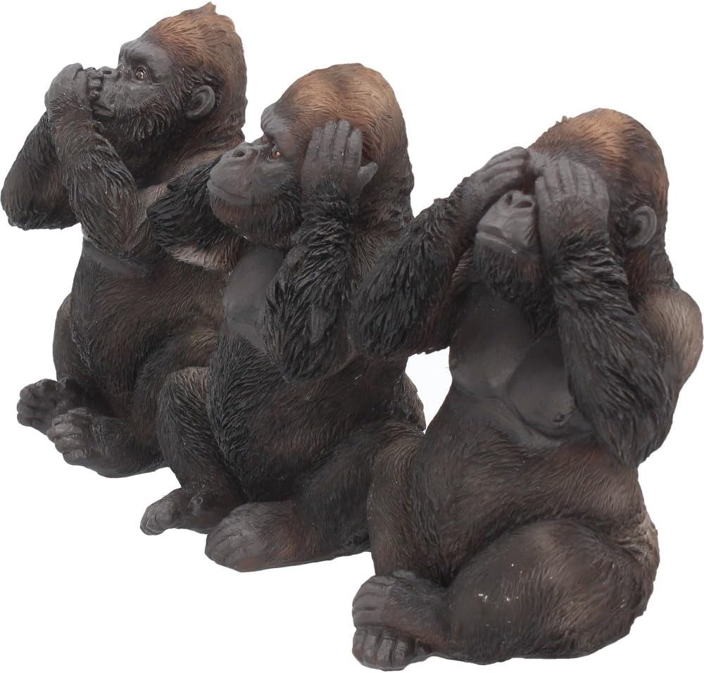 Nemesis Now H3523J7 Three Wise Gorillas Figurine 13.5cm Black, 13cm - Image 3
