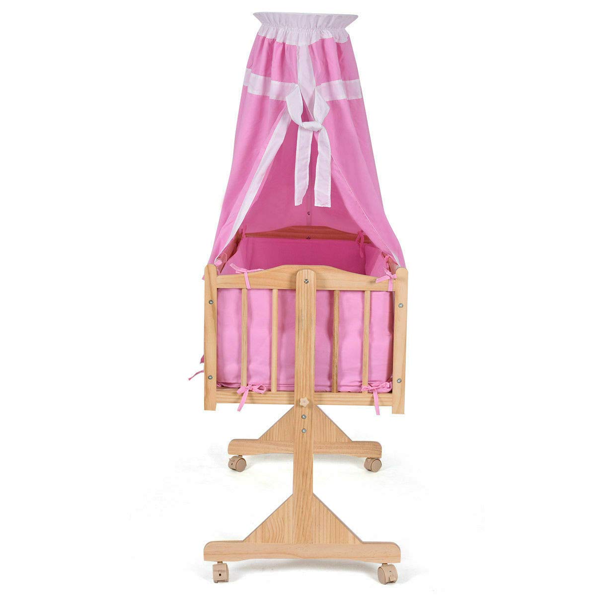 wooden baby rocker cradle