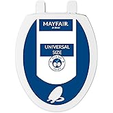 Mayfair Universal Size Slow Close Toilet Seat, Durable Plastic, Fits Round & Elongated Toilets, White