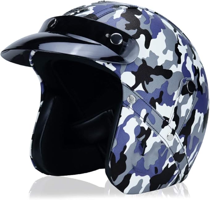 ZCRFY Motorcycle Helmet Motorbike Male Retro Hard Hat Handmade Leather Half Helmet Open Face