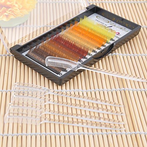FUZHAN 10 Pieces Mini Eyebrow or Eyelash Comb for makeup, microblading, baby hairs, eyelash extensions (Clear)