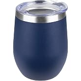 StarSpeed 12oz Insulated Wine Tumbler with Lid,Navy Blue | 18/8 Stainless Steel Wine Tumbler,Sip Lid,Double Wall Coffee Cup,B
