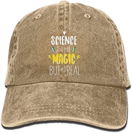 Taijian Science It's Like Magic But Real Adult Denim Dad Solid Baseball Cap Hat Natural