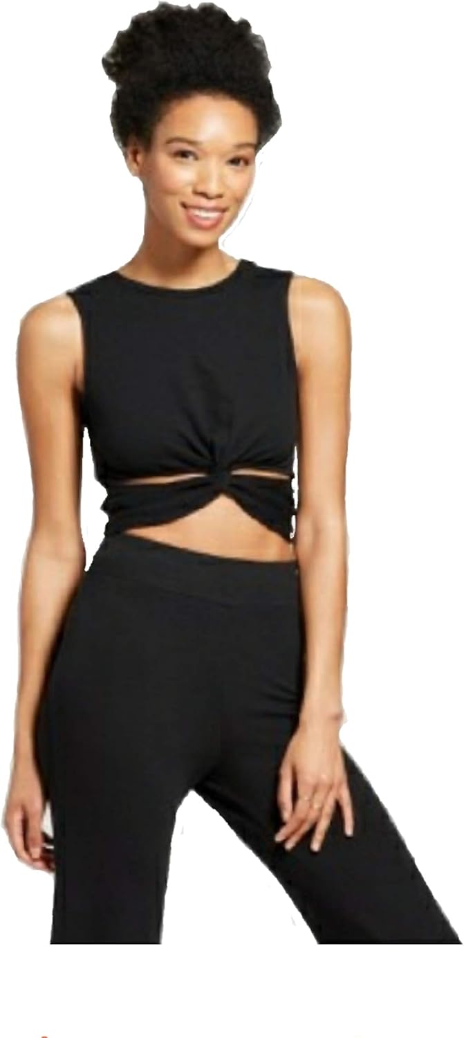 black cut out tank top