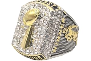 TUOYU Personalized Fantasy Football Championship Silver & Gold 3D Trophies Rings Prize No Years