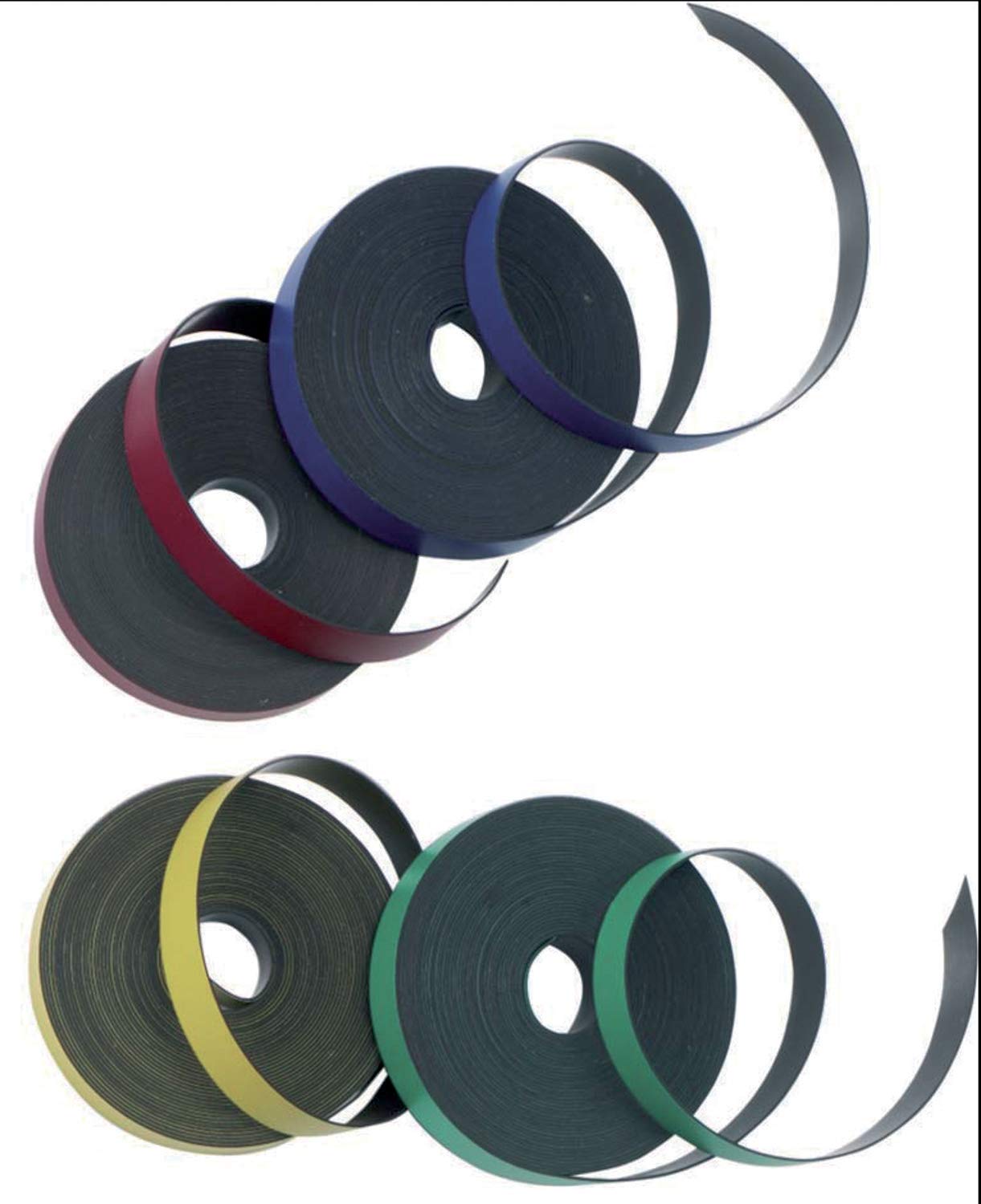 Acco Nobo Self Adhesive Magnetic Tape Magnet Strip Cut to Size Required In 4 Assorted Colours