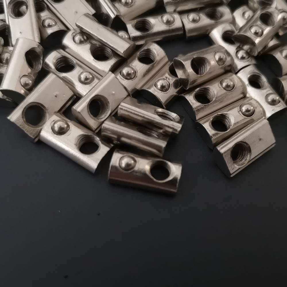 100-Pack 2020 2040 2060 Roll in Spring Loaded T Nut M5 for 20x20 20 Series Aluminum Extrusions 6mm Slot Aluminum Profile Accessories (m5) - Image 3