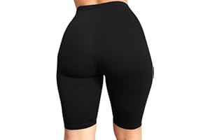 BORIFLORS Women's Athletic Workout High Waist Gym Biker Shorts