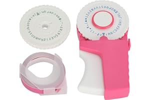 Embossing Manual Typewriter Label Making Embosser DIY Craft Office Supplies Pink Portable Handheld ABS 11.5cm 9mm Tape Includ