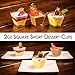 DLux 100 x 2 oz Mini Dessert Cups with Spoons, Square Short - Clear Plastic Parfait Appetizer Cup - Small Reusable Serving Bowl for Tasting Party Desserts Appetizers - With Recipe Ebook