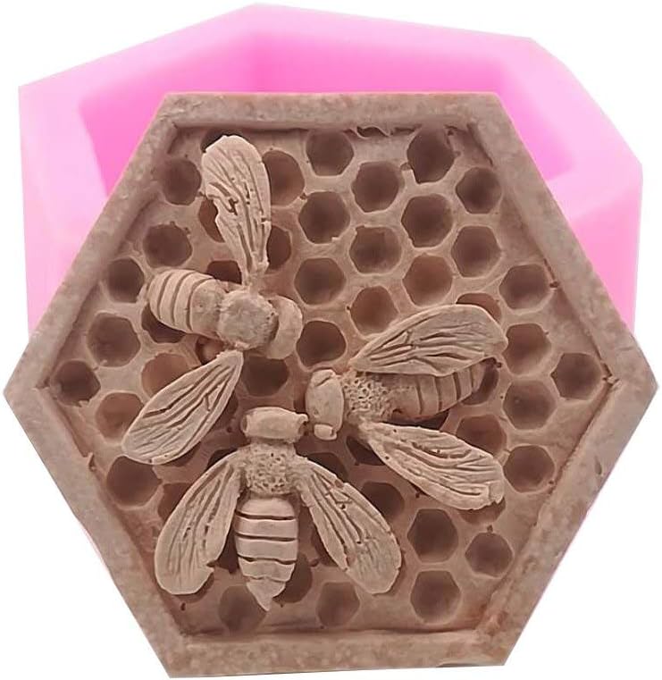 Bee Honeycomb Silicone Mold for Handmade Soap, Crafts, Candle, Chocolate, Muffins