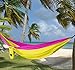 Gold Armour Camping Hammock - USA Brand Single Parachute Hammock (2 Tree Straps 10 Loops/20 ft Included) Lightweight Nylon Portable Adult Kids Hammock, Best Camping Accessories Gear (Yellow/Pink)