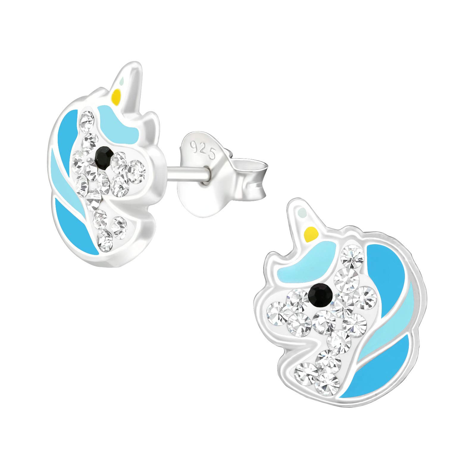 925 Sterling Silver Lightweight Hollow-Back Unicorn Stud Earrings for Women & Girls – Cute Fantasy Jewellery Gift Boxed