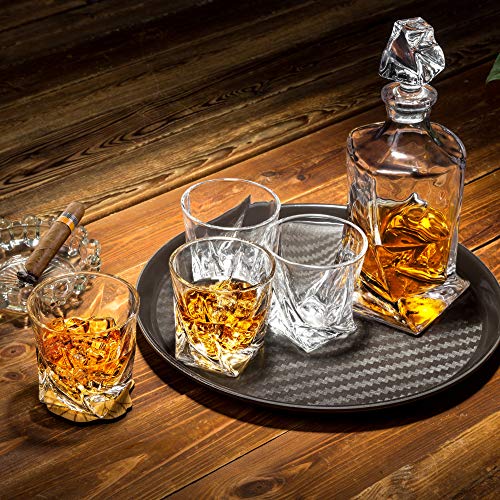 KANARS Whiskey Decanter Set, Premium Crystal Liquor Decanter with 6 Old