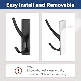 pickpiff Self Adhesive Hooks 4 Pack Extra Sturdy 6 kg Black Stainless view 3