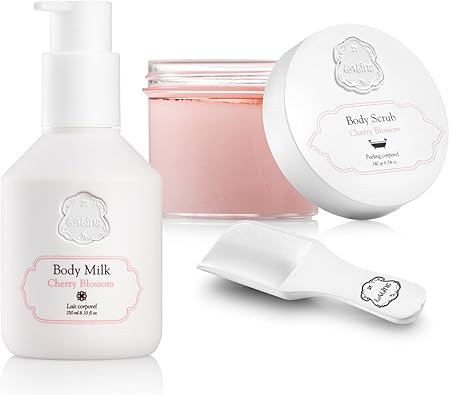 Amazon ラリン ミニスクラブ240g ボディミルク250ml セット チェリーブロッサム ラリン Laline ボディスクラブ 通販