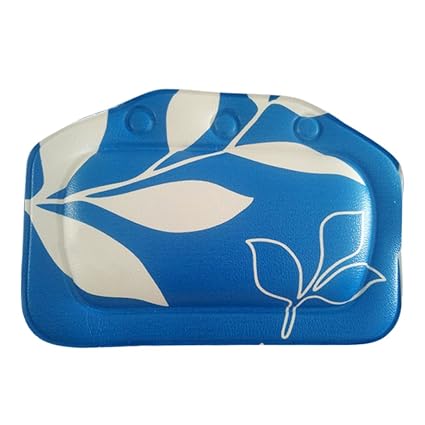 Segolike Bathroom Foam Sponge Soft Bathtub Pillow Bath Headrest Suction Cup Blue - blue