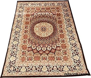 PARADISE CARPET CREATION Kashmiri Traditional Persian Design Carpet for Your Living Room and Bed Room 270x360cm 9 Feet by 12 Feet (Color- Black)