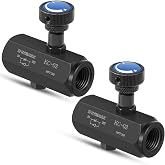 Grinsvalley 2 Pcs Hydraulic Flow Control Valve KC-03 3/8" NPT Threaded Throttle Check Valve 3000PSI Carbon Steel Hydraulic