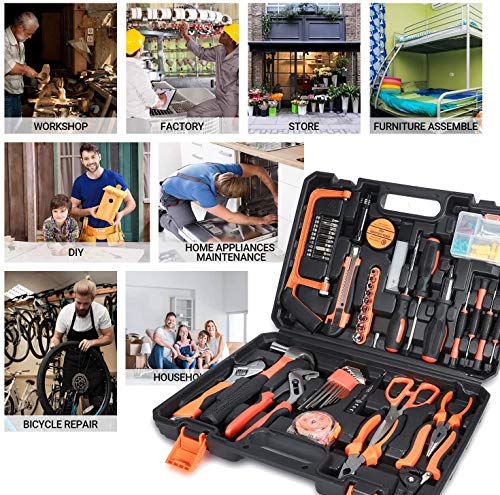FUNINGEEK Universal Werkzeugkoffer 102-teilig Haushalts-Metallkiste Werkzeug mit Griff für Home Cordless Repair Kit Tool… – Bild 5