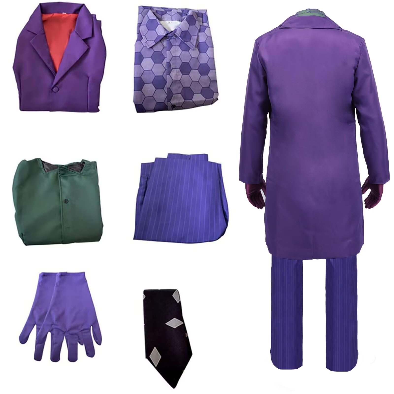 nezababy Knight Costume Kids Clown Costume Knight Cosplay Outfits Adult Purple Coat Shirt Vest Full Suits Halloween Accessories