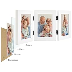 Frametory 4x6 Triple Picture Frames, Trifold Photos