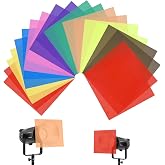 UTEBIT 20 Pack Gel Light Filter Sheets, High Light Photography Filters | 11.8"X11.8" Transparency Colored Plastic Sheets, Light Gel Filters for Photography Studio Lighting,LED Light, Light Diffuser