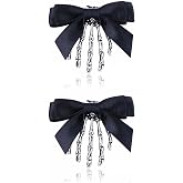 Utavu 2Pcs Skeleton Hand Hair Clips with Bowknot - Cute Skull Claw Hairpins for Girls, Party Cosplay