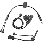 COMBATGEAR Y Cable Connector Boom Microphone K U94 PTT Compatible with COMTA Headsets Short