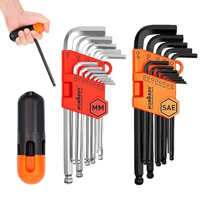 HORUSDY Allen Wrench Set, Hex Key Set Long Arm Ball End Hex Wrench Set, Inch/Metric T Handle Allen Wrench Set