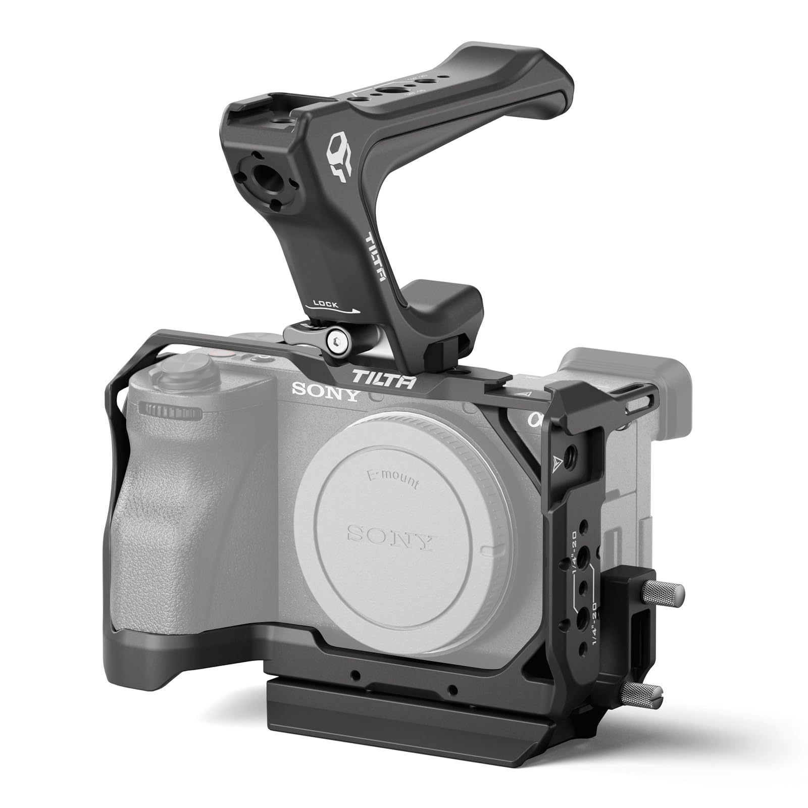 Tilta A6700 Cage, Camera Cage Compatible with Sony a6700 Lightweight Kit with Cooling System, NATO Top Handle and NATO Rail Attachment- Black TA-T54-A-B
