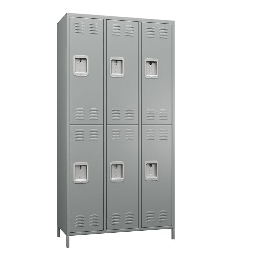SUPEER Metal Lockers for Employees with Lock,6 Doors Metal Storage ...