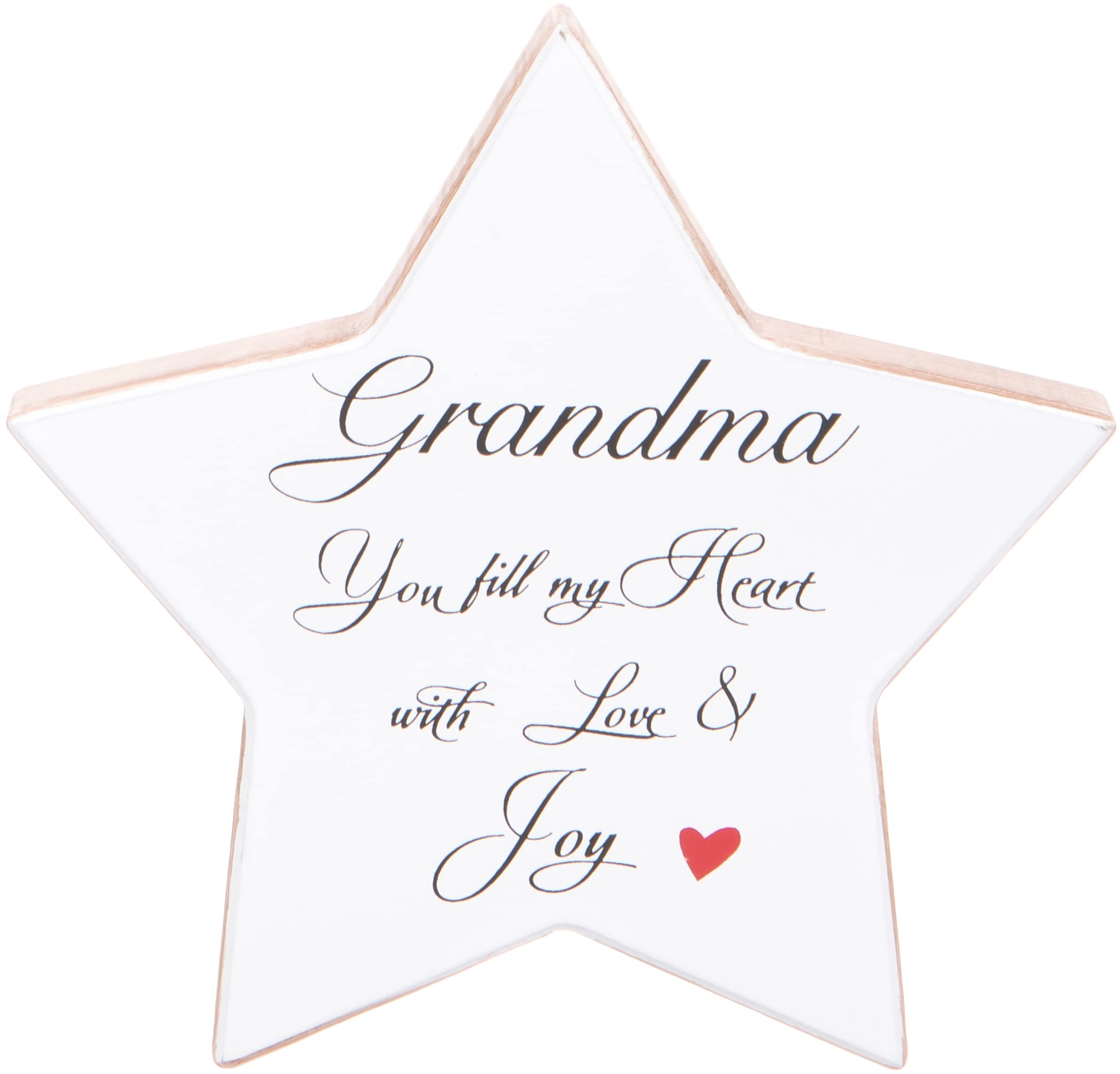Grandma Star Shaped Gift Plaque, 16x16cm, White Wood Home Ornament Sentimental Verse
