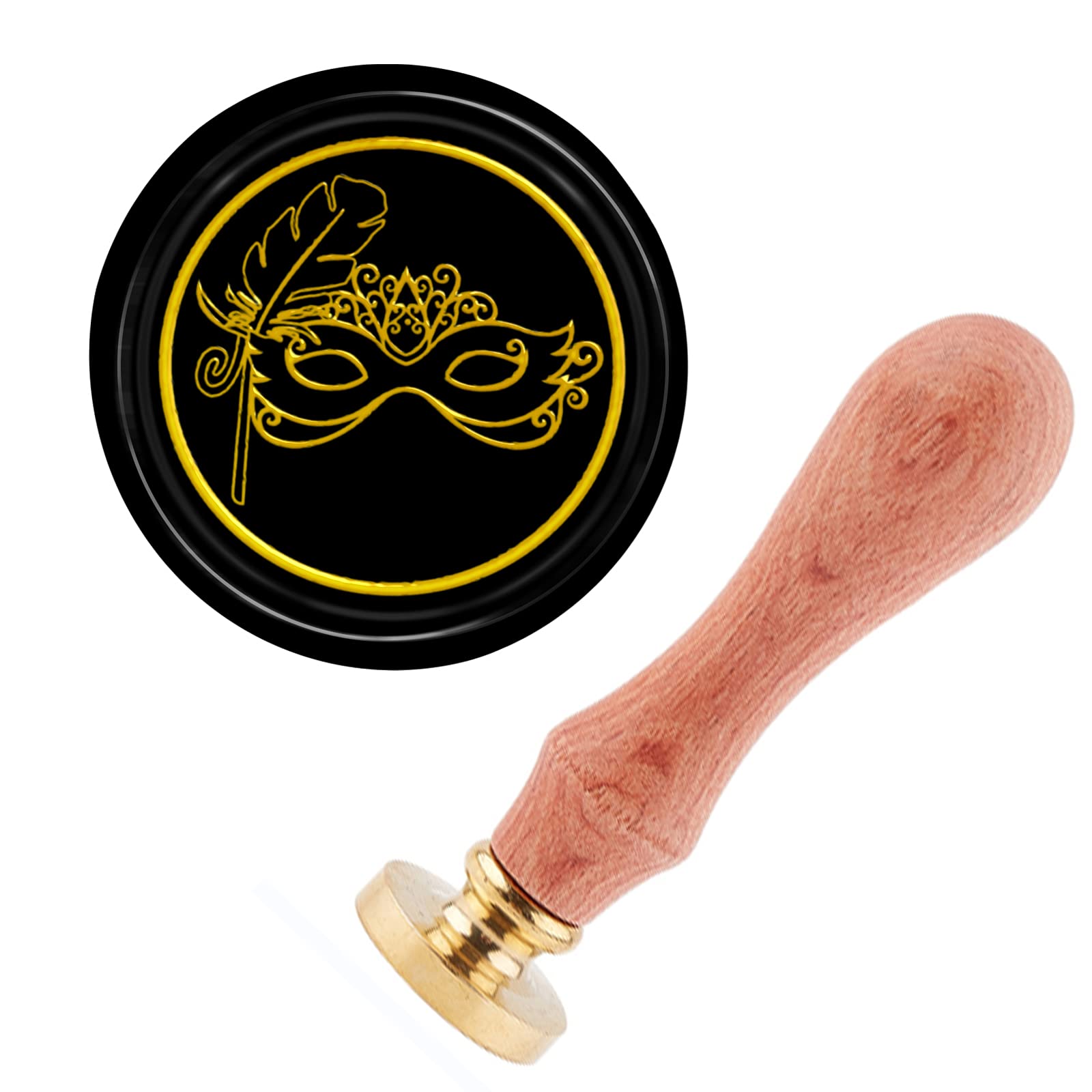 CRASPIRE Halloween Wax Seal Stamp Opera Sealing Wax Stamp Retro Wax Seal 25mm Removable Brass Seal Wood Handle for Christmas Xmas Party Holiday Envelopes Invitations