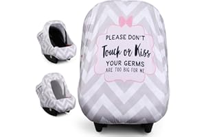 Metplus 2-in-1 Baby Car Seat Cover, Multi Use Cover for Baby Car Seat Canopy with Privacy Sun Shade, Protect Your Baby's Safety Seat with Style, Infant Carrier Covers for Boys & Girls