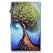 LittleMax HD 10 Case - Synthetic Leather Slim Fit Case Auto Wake/Sleep Cover for Amazon All-New Fire HD 10 10.1 Inch (7th Gen 2017 / 5th Gen 2015) -3 Paiting Tree