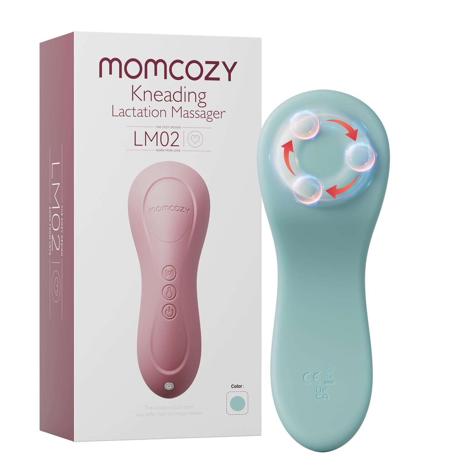 Photo 1 of Momcozy Rolling Lactation Massager with Heat, 3-in-1 Real-Like Massage for Relieve Clogged Ducts, Breast Massager Warming for Breastfeeding, Improve Milk Flow, Blue-Green
